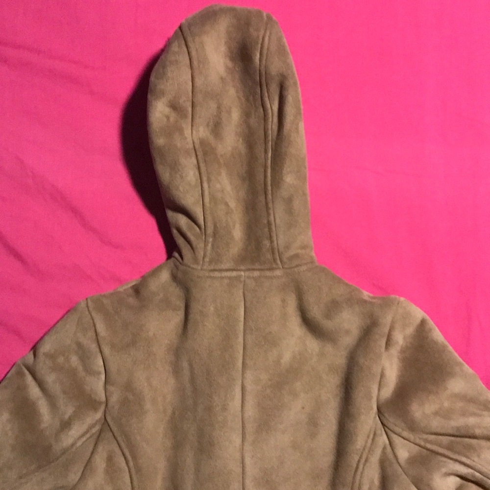 Faux Suede Winter Jacket with Hood - Picture 8 of 8